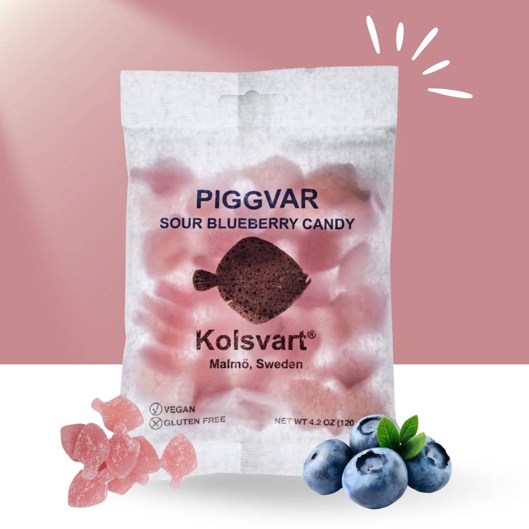 Kolsvart Sour Blueberry Swedish Fish — Vegan & Gluten Free (125 g)