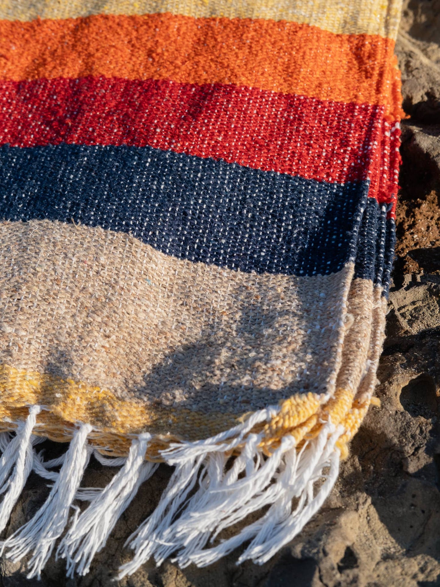 Vintage Coa Throw — Reclaimed-Fiber Woven Blanket (73" × 48")