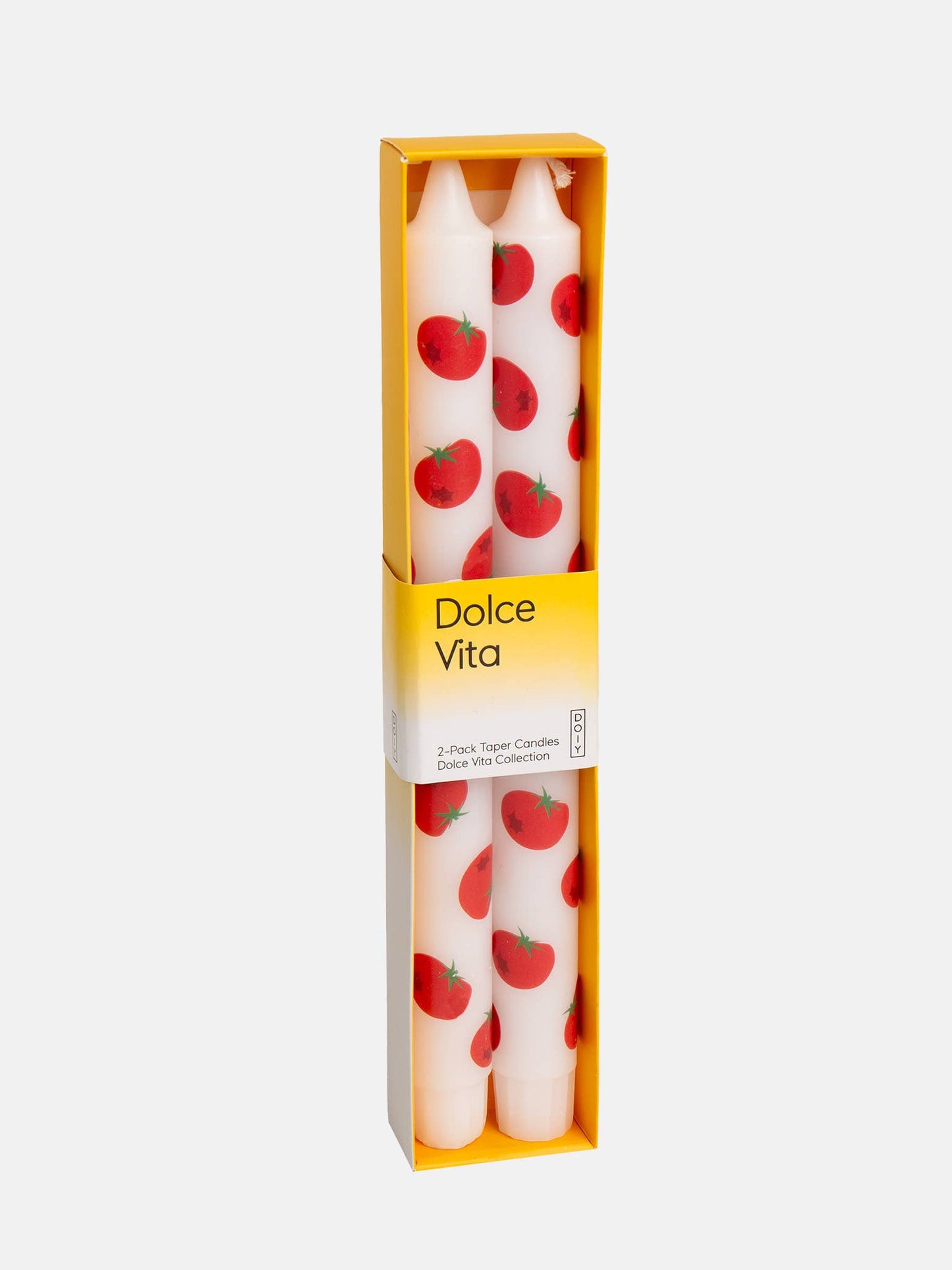 Tomato Set of 2 Taper Candles