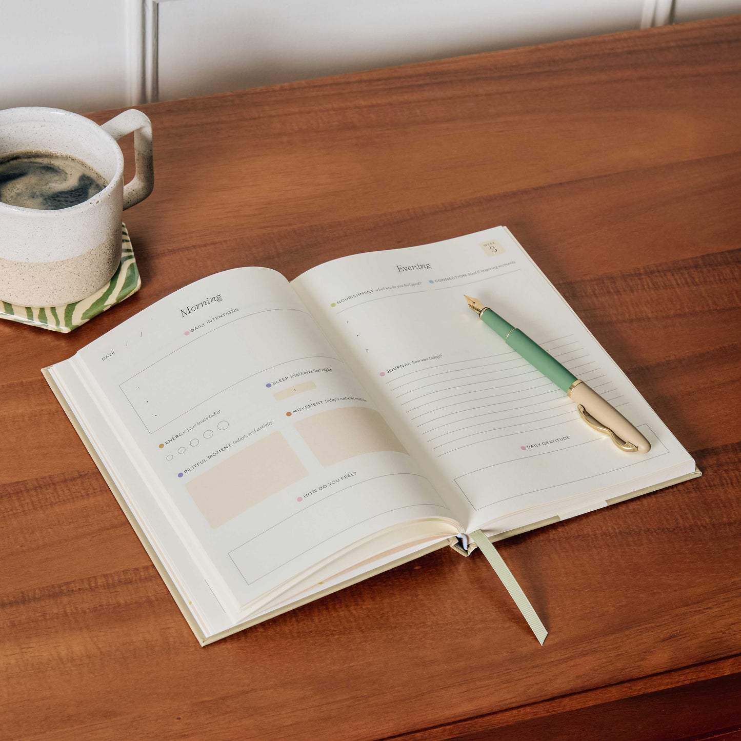 Guided Wellness Journal — A5 Hardcover (Quilted Daydream)
