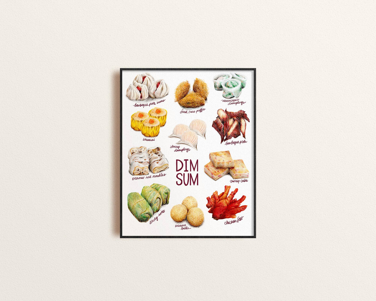 Dim Sum Illustrated Menu — Art Print by Felicia Liang