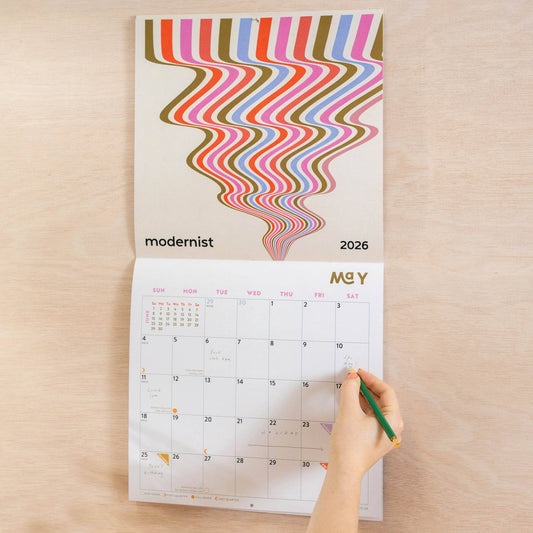 2026 Wall Calendar | Modernist Abstract Art | Sunday Start - Dear John