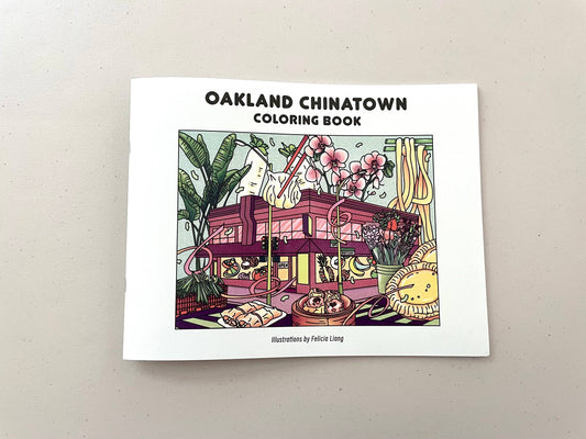 Oakland Chinatown Storefronts Coloring Book — 16 Pages by Felicia Liang (8.5" × 11" Landscape)