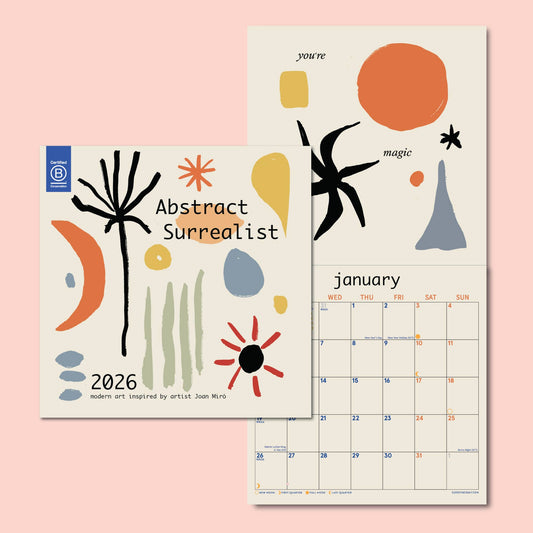 2026 Square Abstract Wall Calendar — Modern Surrealist-Inspired Design