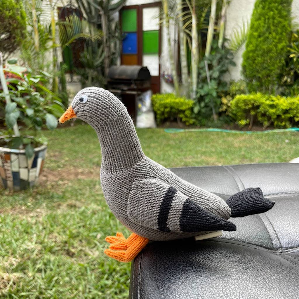 Organic Pigeon Baby Rattle β Handmade in Peru