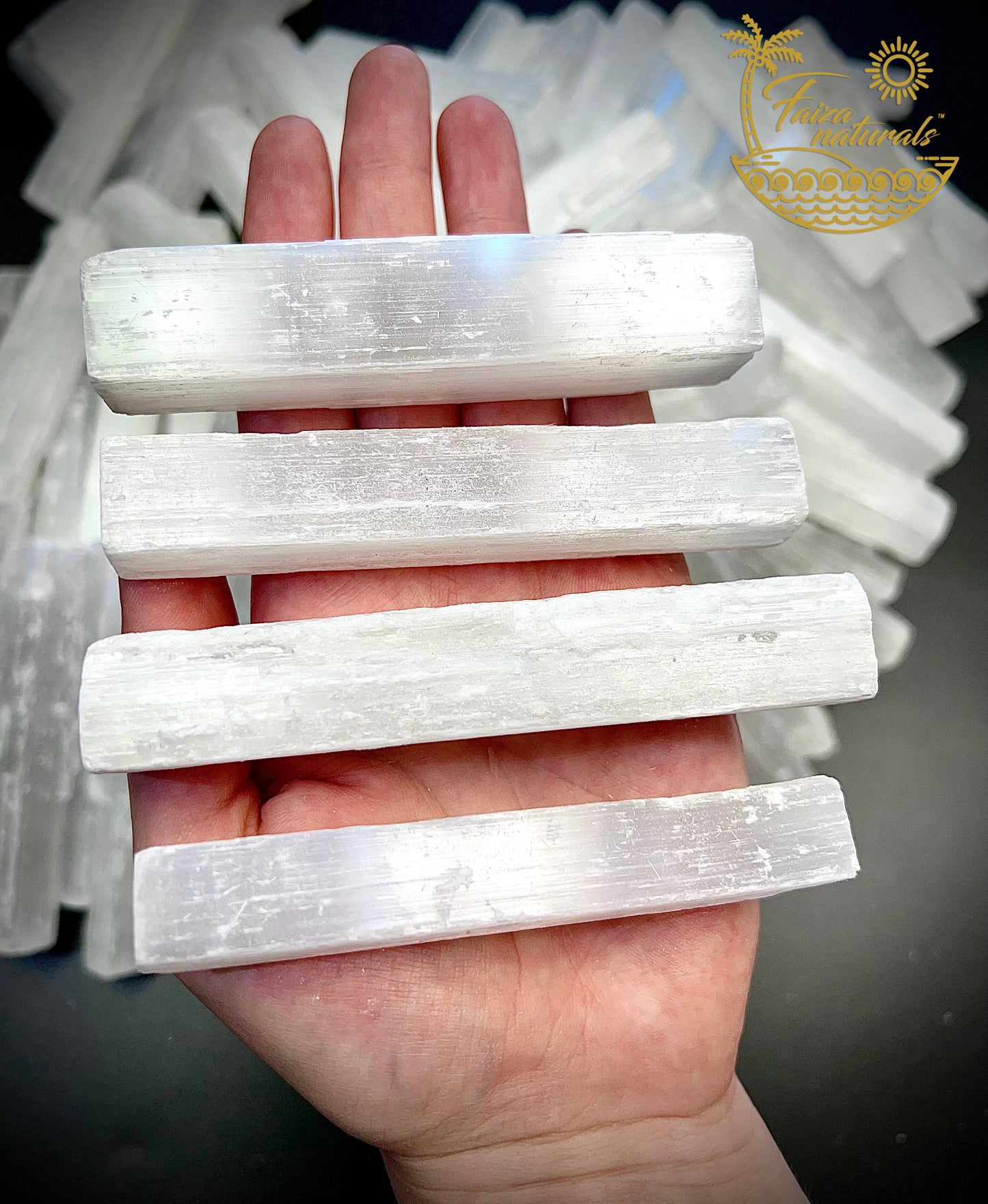 Selenite Crystal Wand — 4" Polished (Ethically Sourced, Morocco)