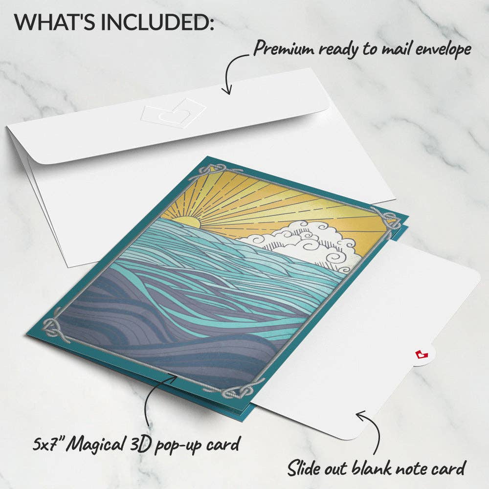 Lovepop Cards - Sailboat on the Horizon Pop-Up Card 5x7"