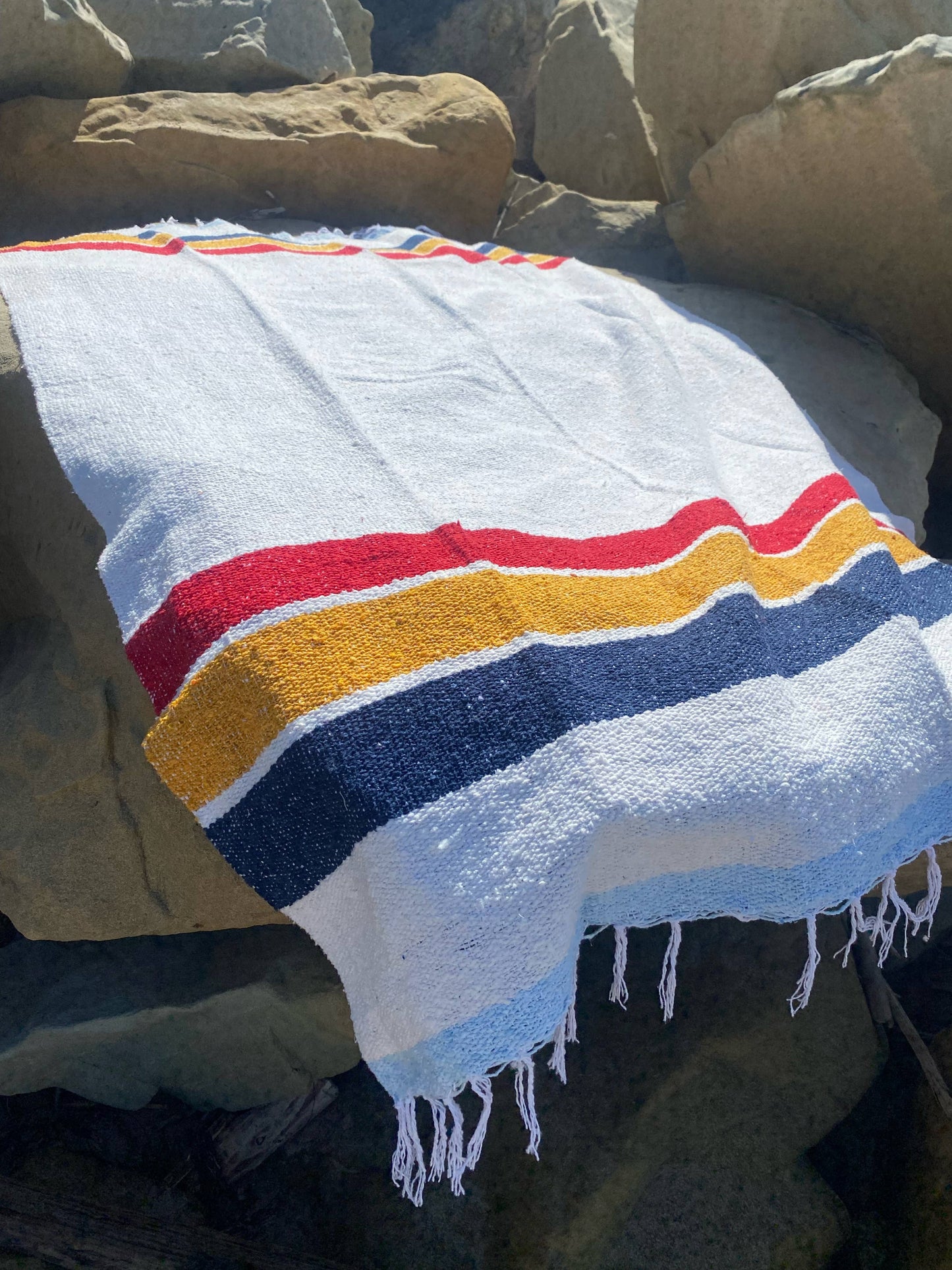 Vintage Camp Throw — Reclaimed-Fiber Woven Blanket (73" × 48")