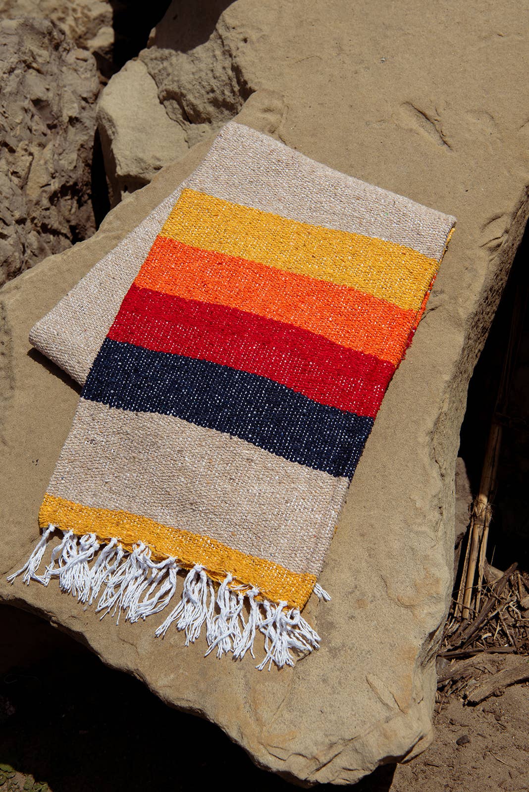 Vintage Coa Throw — Reclaimed-Fiber Woven Blanket (73" × 48")