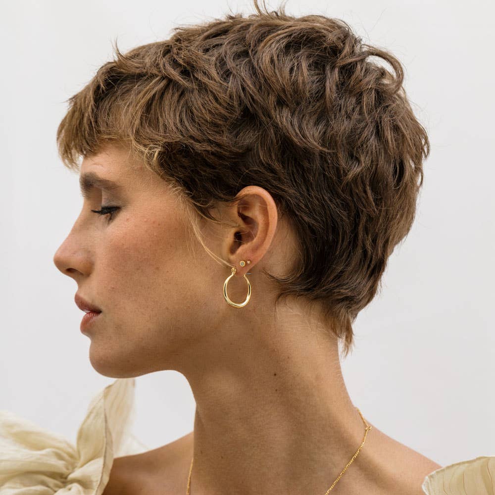 Classic Small Hoop Earrings — 14k Gold-Plated Brass (0.75")
