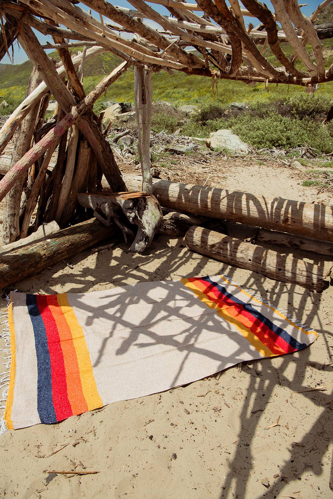 Vintage Coa Throw — Reclaimed-Fiber Woven Blanket (73" × 48")
