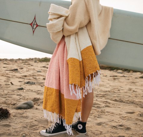 Sunrise Throw — Reclaimed-Fiber Woven Blanket (73" × 48")