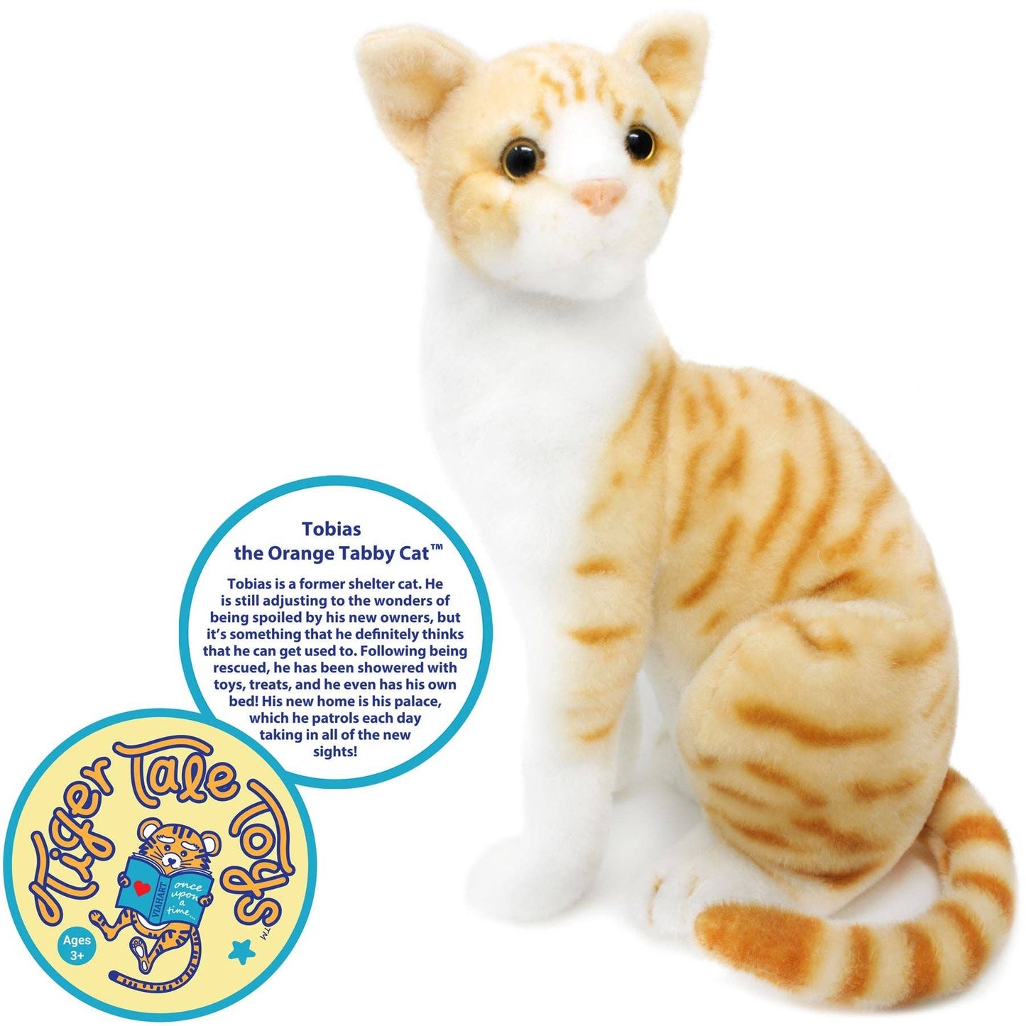 Tobias the Orange Tabby Cat — 13" Stuffed Animal Plush