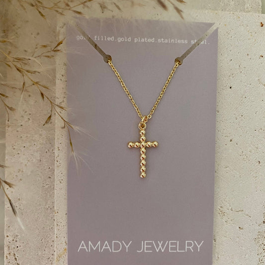 Amady Jewelry - Cross charm 14k gold filled balloon necklace waterproof - Dear John
