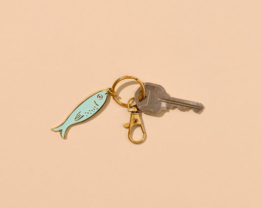 And Here We Are - Enamel Keychain & Bag Charm—Sardine (Tin Fish, Foodie Gift) - Dear John