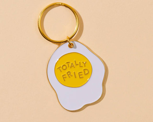 And Here We Are - Enamel Keychain—Totally Fried (Egg) - Dear John