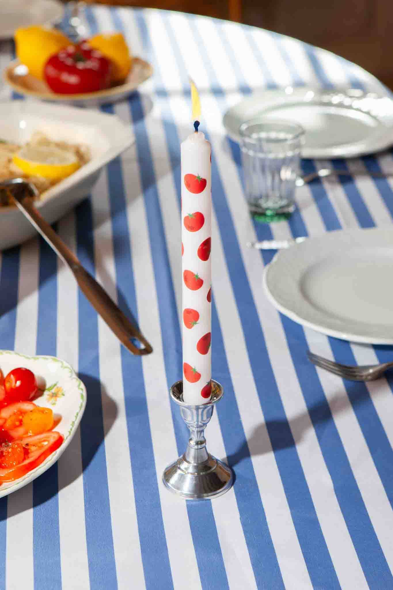 Tomato Set of 2 Taper Candles