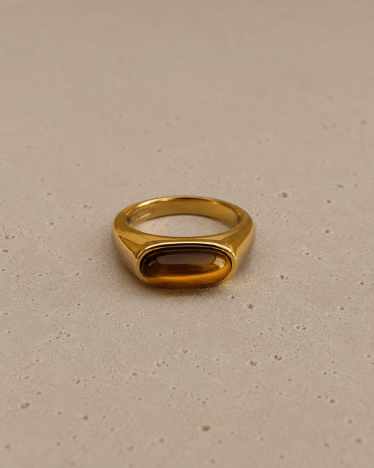 Boem Collection - Leona Ring | Gold Tiger Eye Gemstone Statement Ring - Dear John