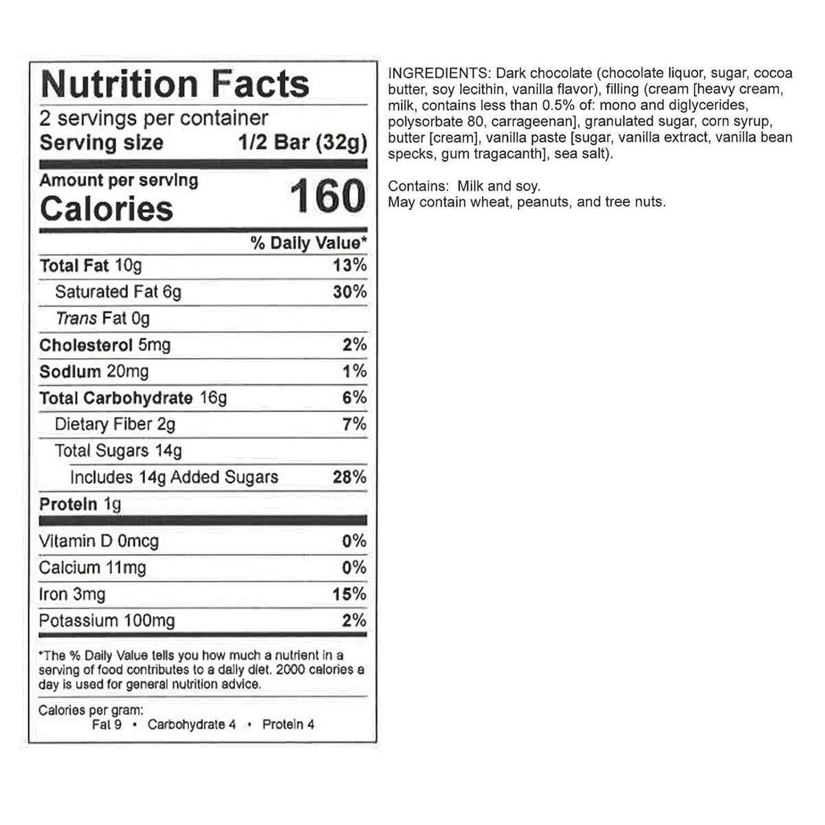 Candy Bar - Dark Chocolate - Natural Seaside Caramel - 2.25oz - Dear John