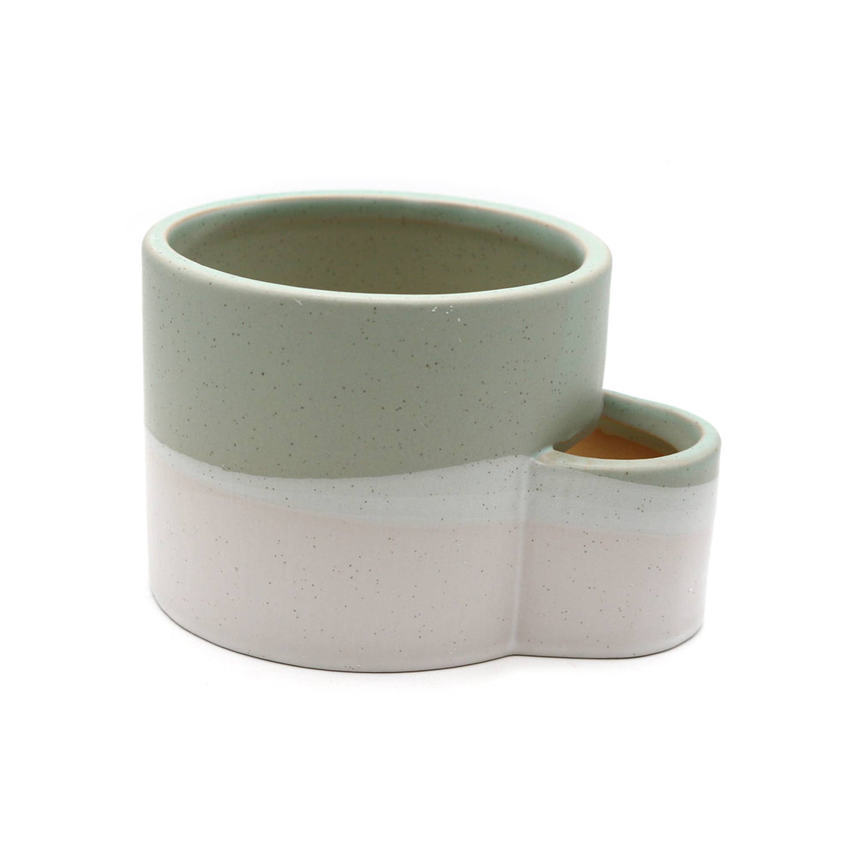 Ceramic Burner w/ Match Slot - White & Green - Dear John