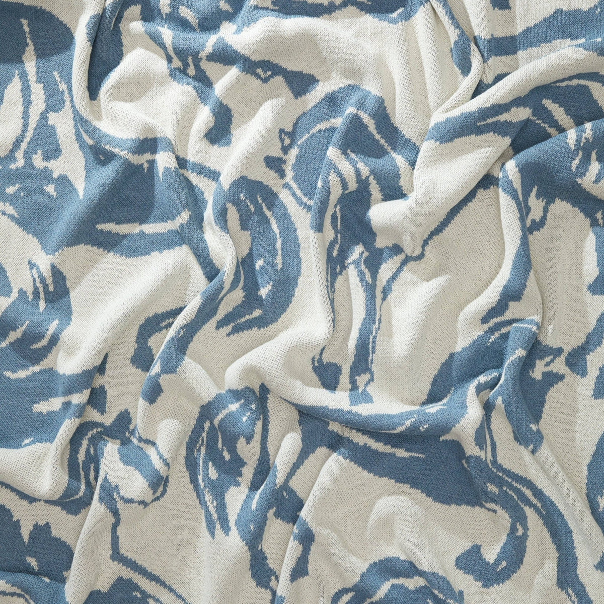 Cotton Sustainable Knit Throw Blanket - Equestrian Abstract Horse - Dear John