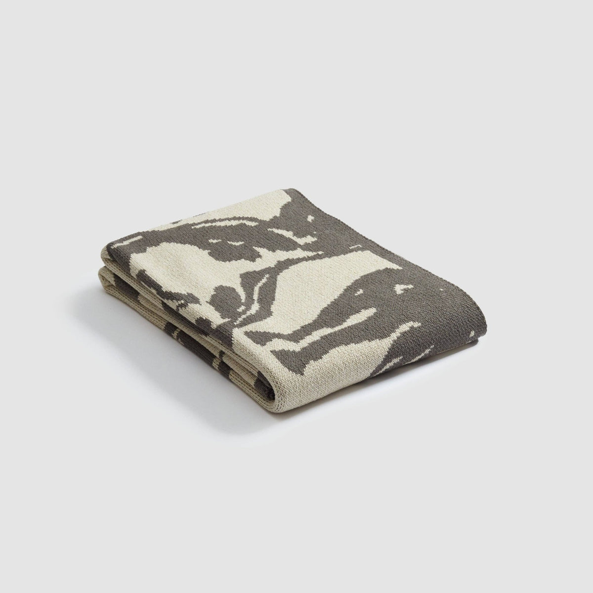 Cotton Sustainable Knit Throw Blanket - Equestrian Abstract Horse - Dear John