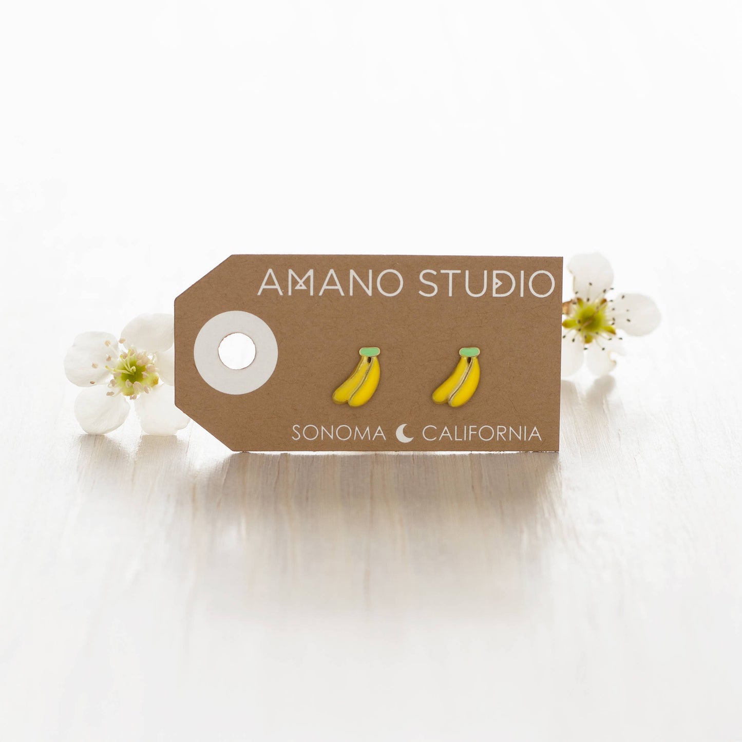 Banana Stud Earrings — 14k Gold-Plated Brass (Lead & Nickel Free)