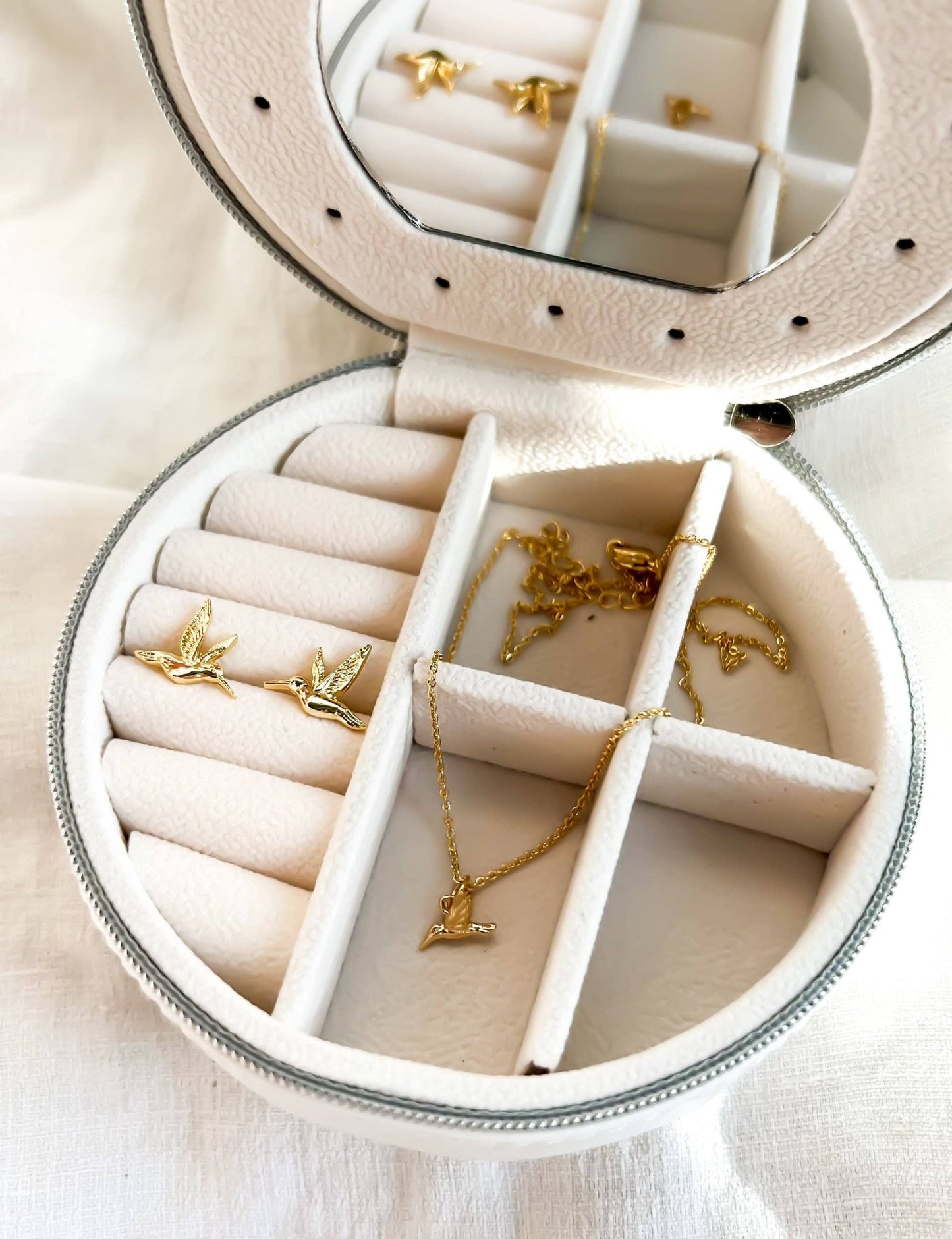 Gold Hummingbird Stud Earrings - Dear John