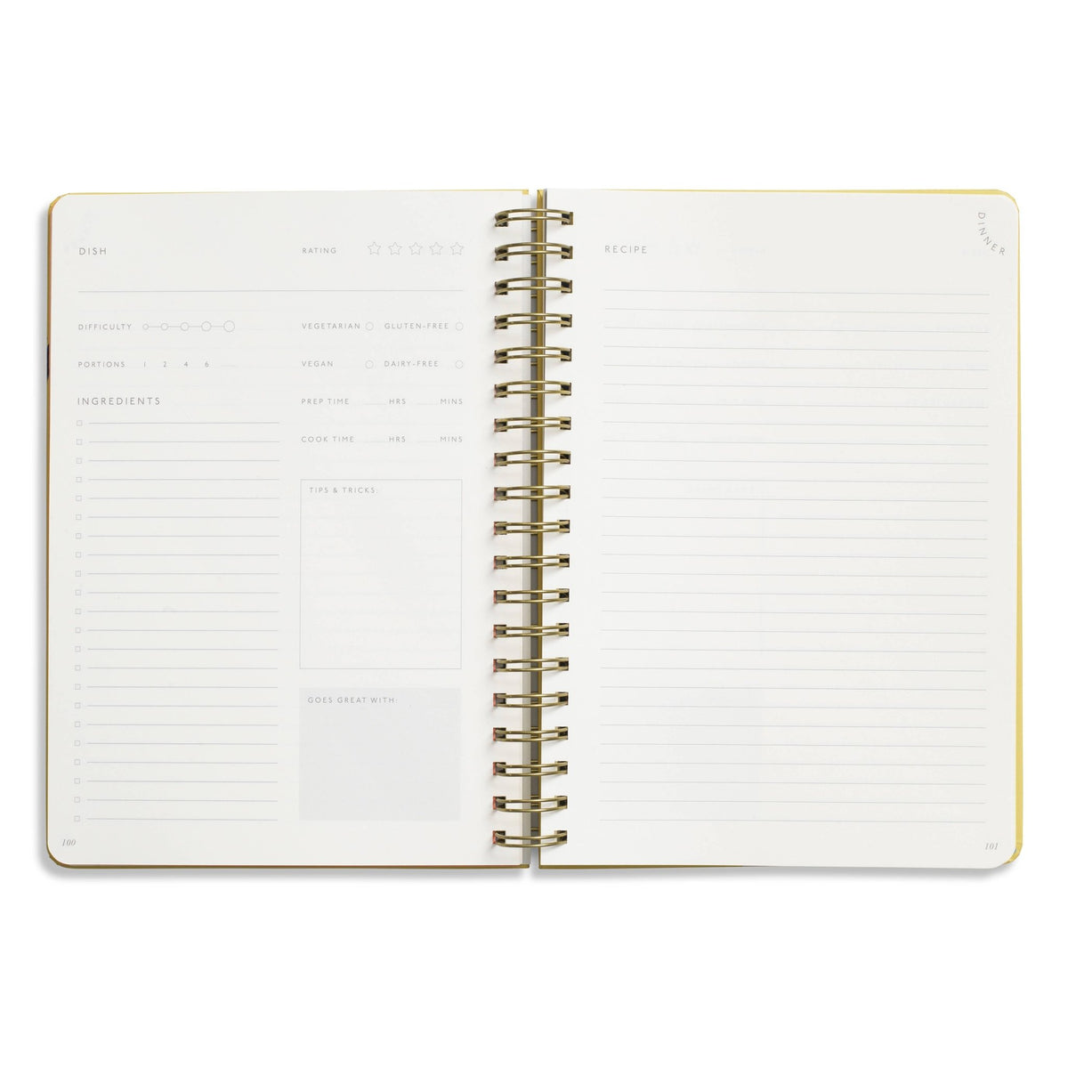 Guided Recipe Journal — B5 Spiral Hardcover (Hanging Fruits) - Dear John