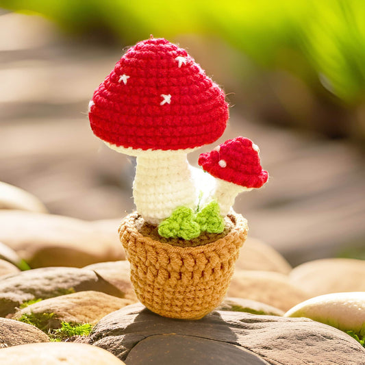 Handmade Crochet Mushroom Pot | Mushroom Decor - Dear John