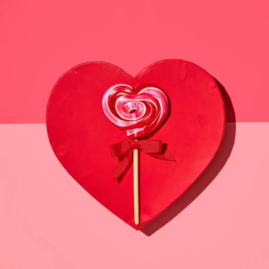 Handmade Heart - Shaped Lollipop - Wild Cherry - 2 oz - Dear John