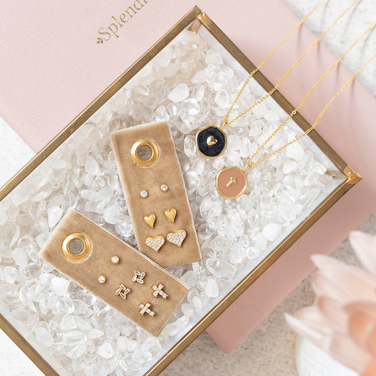 Heart Velvet Stud Gift Set - Dear John