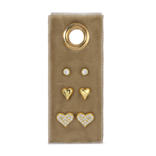Heart Velvet Stud Gift Set - Dear John