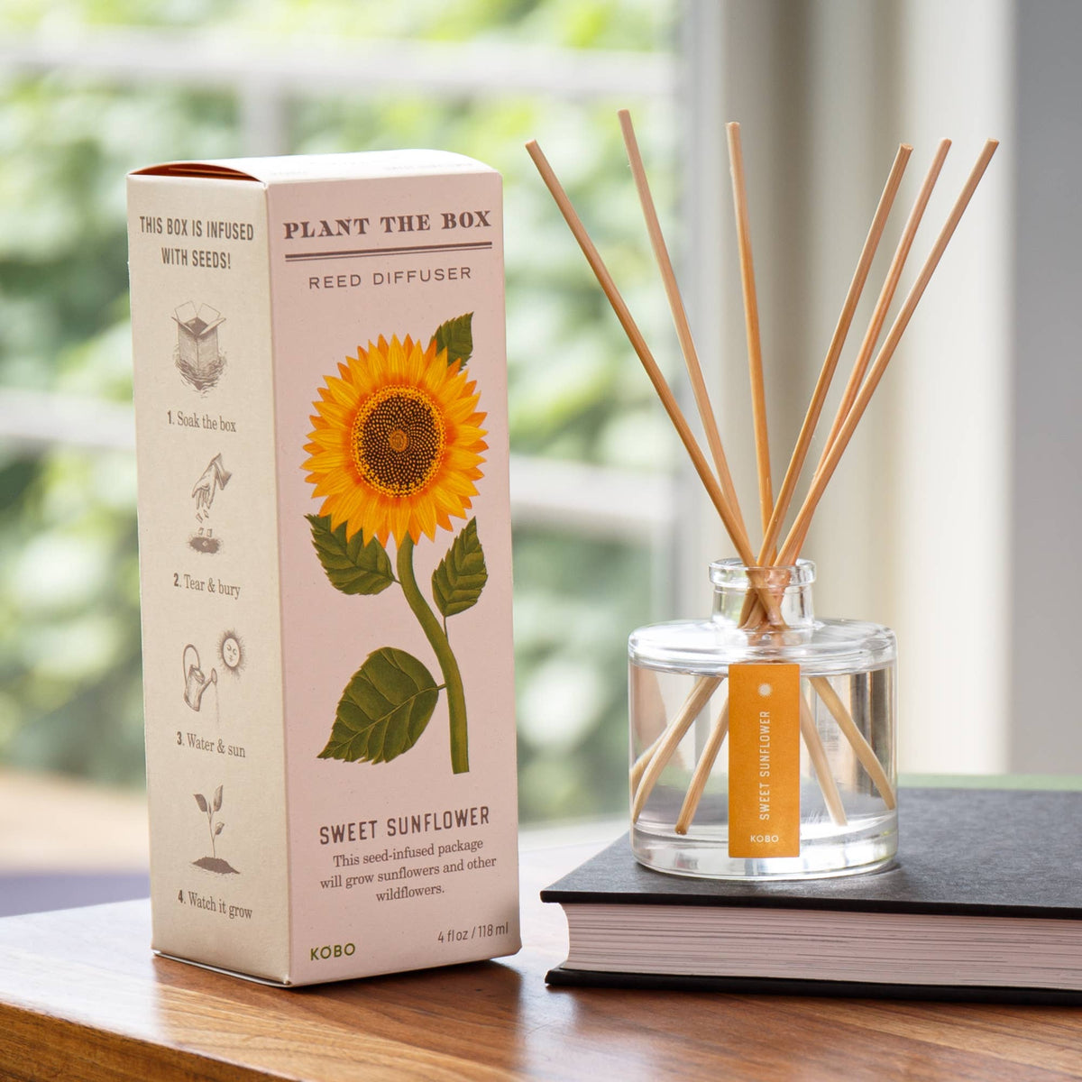 KOBO - Sweet Sunflower - Plant the Box Diffuser - 4oz - Dear John