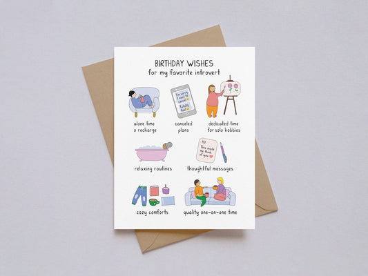 Kwohtations - Introvert Birthday Wishes Card - Dear John