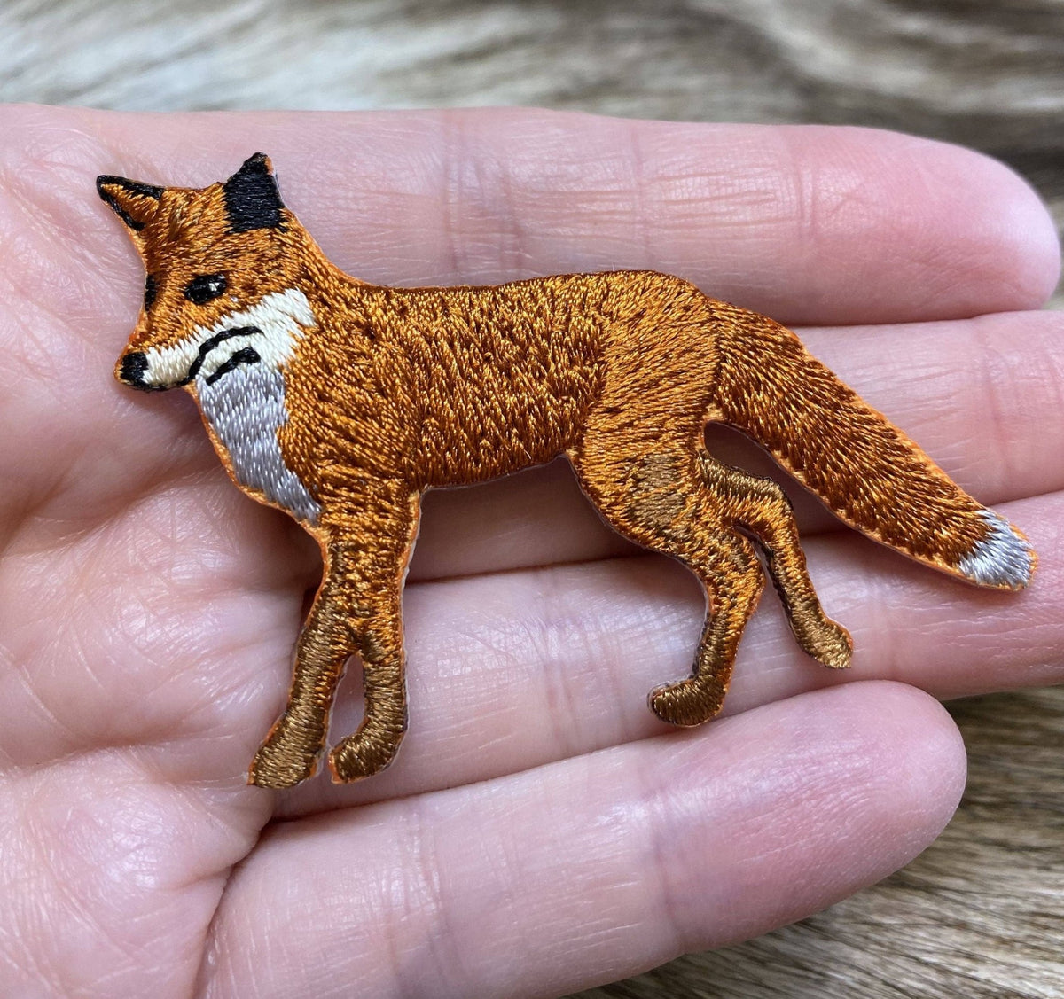 Natural Red Fox - Walking Left - Full Body, Iron on Patch - Dear John