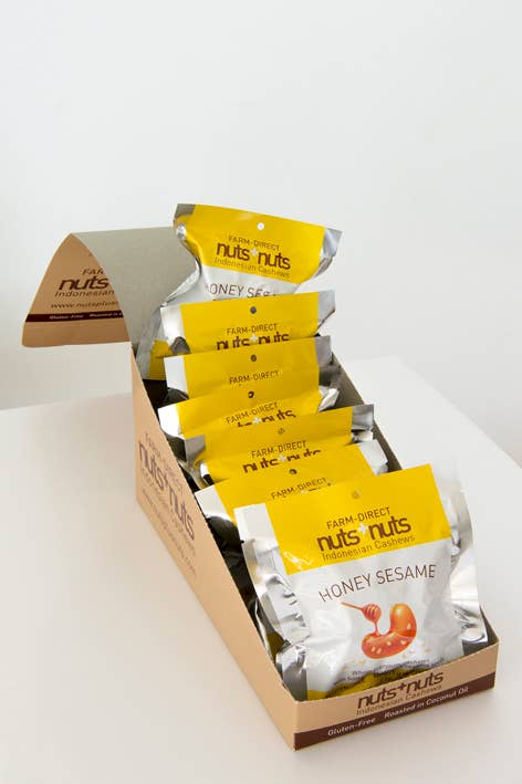 Nuts+Nuts - Honey Sesame Indonesian Roasted Cashews Snack Pack 1.76 oz - Dear John