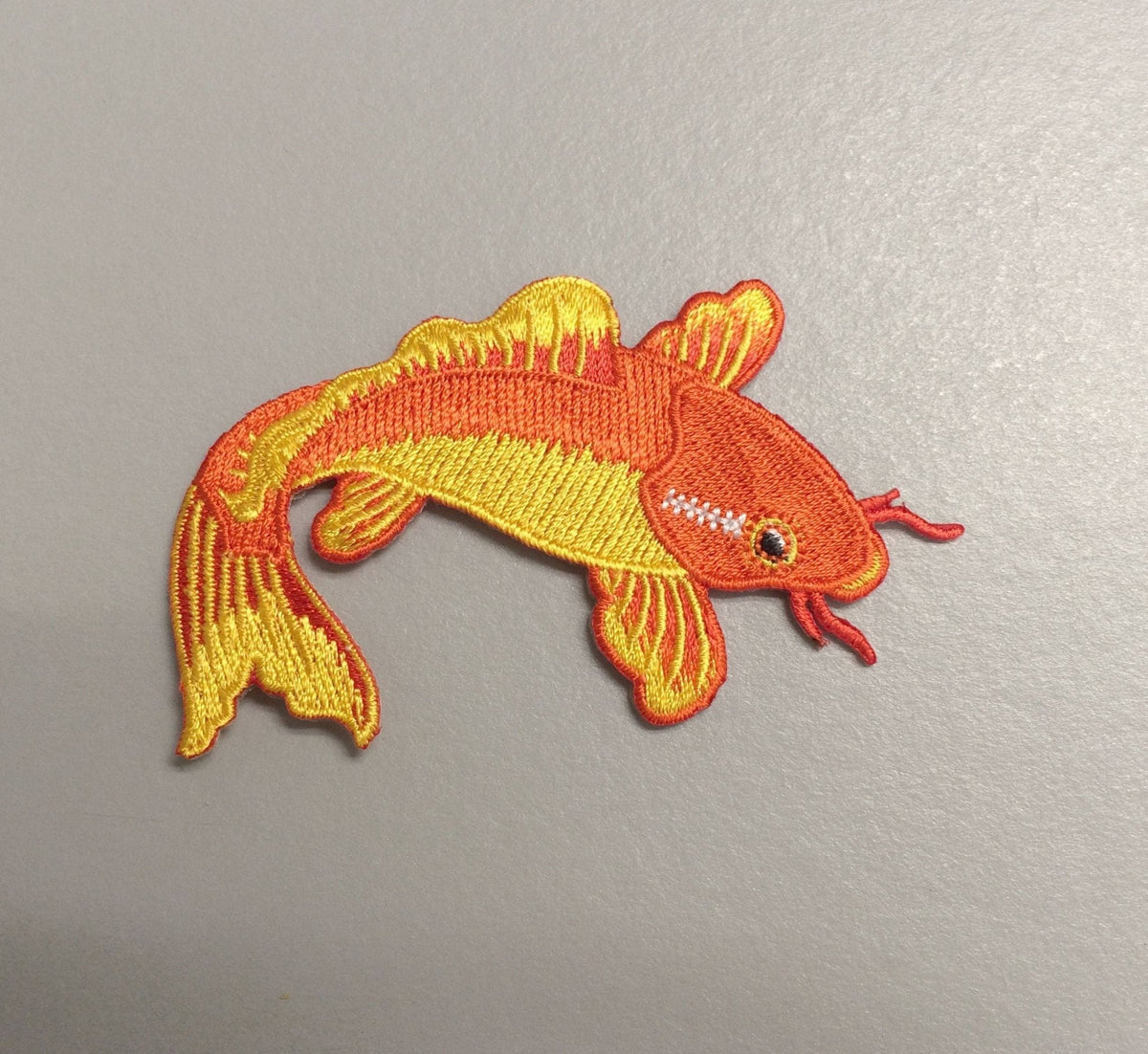 Orange Koi Fish, Nishikigoi Carp, Embroidered Iron on Patch - Dear John