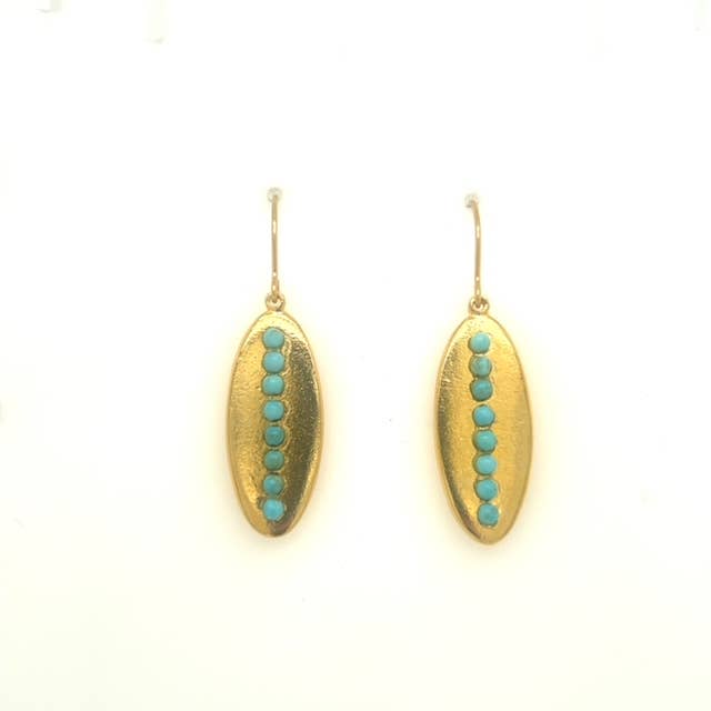 Oval Disc W Crystal Line Earrings - Dear John