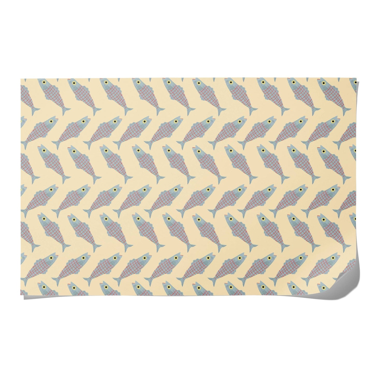 Red Cap Cards - Herring wrapping paper - Dear John