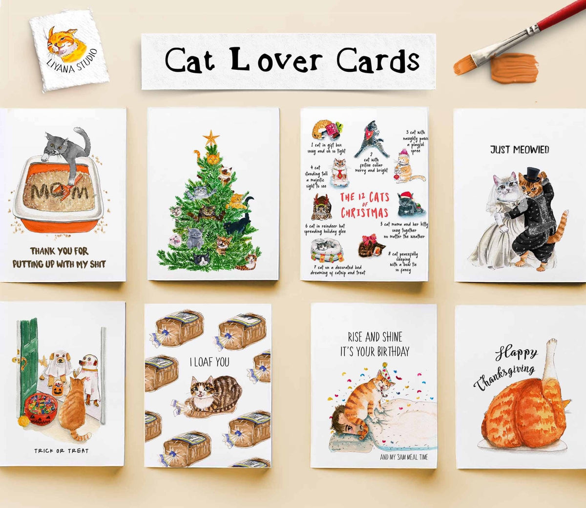Thank You Bag Cat - Funny Thank You Card - Dear John