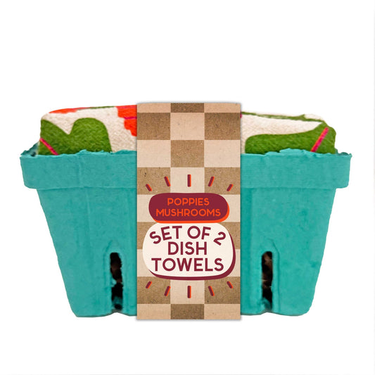 The Neighborgoods - FIELD DAY (Mushrooms, Poppies) - Tea Towel Set of 2 - Dear John