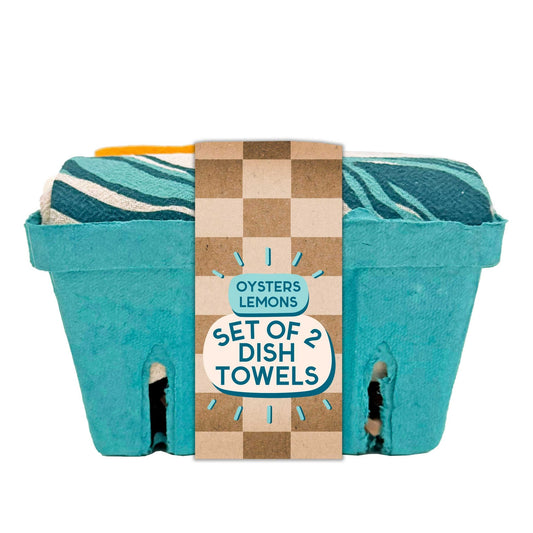 The Neighborgoods - FRESH OYSTERS (Oyster, Lemon) - Tea Towel Set of 2 - Dear John