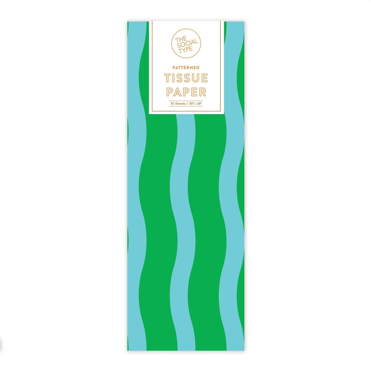 The Social Type - Green/Aqua - Fussy Stripe Tissue Paper - Dear John