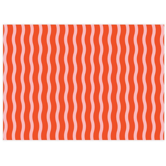 The Social Type - Tangy Red Fussy Stripe Tissue Paper - Dear John