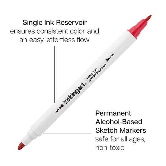 Twin-Tip™ Chisel & Fine Alcohol Markers - 12 Colors - Dear John