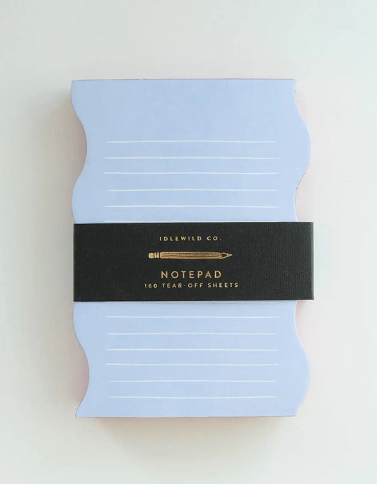 Wavy Shaped Notepad | Blue + Cranberry Edge - Dear John
