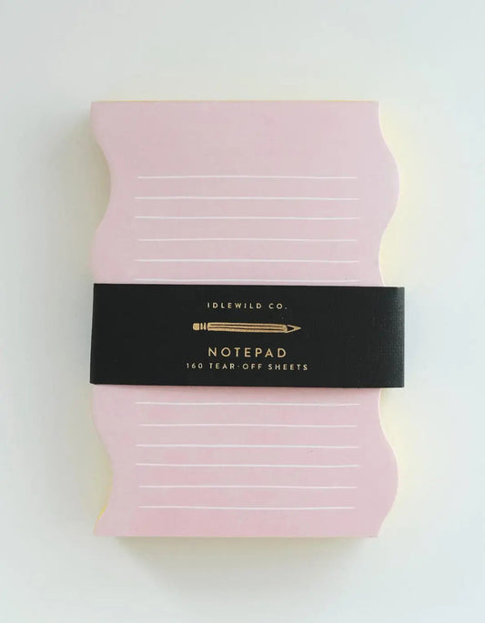 Wavy Shaped Notepad | Pink + Yellow Edge - Dear John