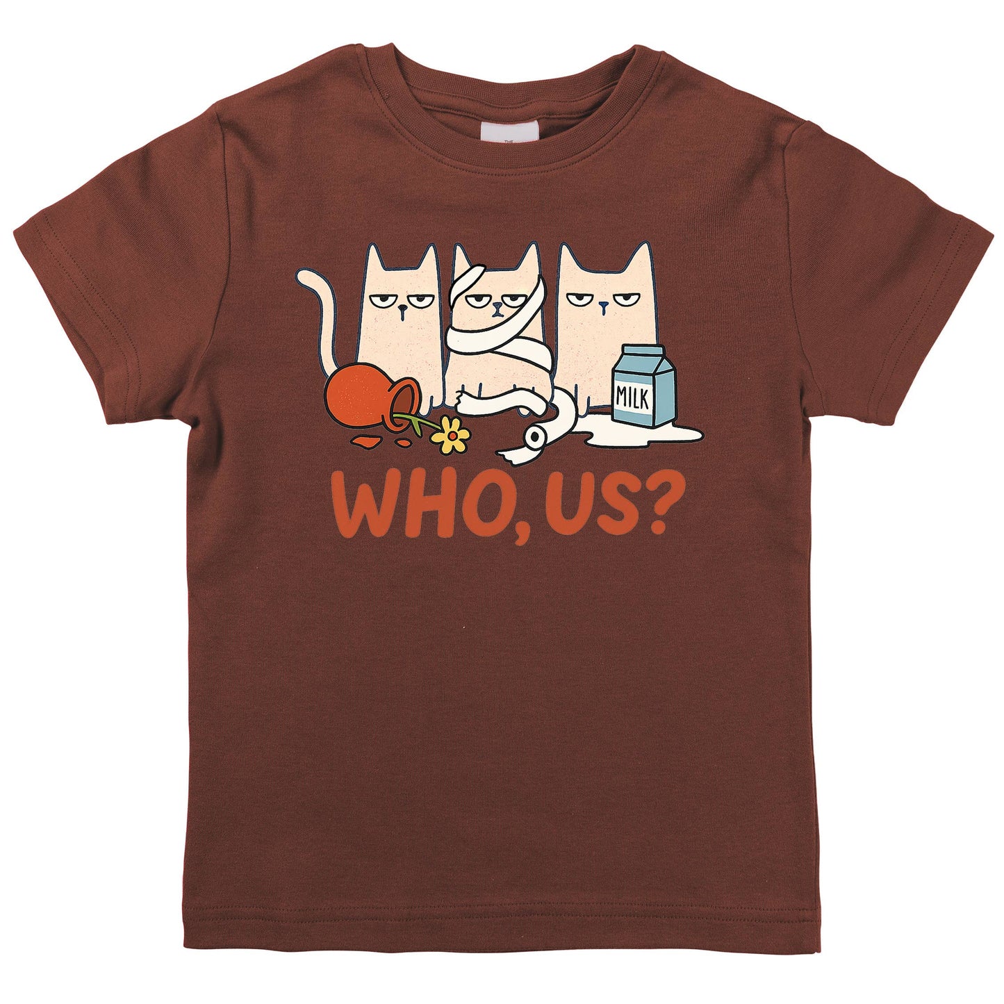 Funny Boys Trouble Cat T-Shirt — Organic Cotton Kids & Tween Tee