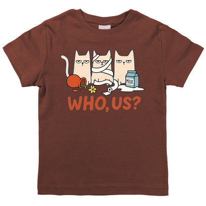 Funny Boys Trouble Cat T-Shirt — Organic Cotton Kids & Tween Tee